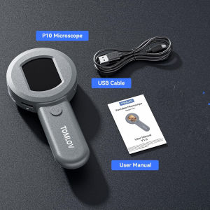 TOMLOV P10 2 Inch LCD Digital Microscope 100X Pocket Magnifying Glass with Light Handheld Coin Magnifier for Collectors