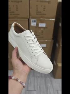 Mens Genuine Leather Casual Sneakers Simple and Versatile Breathable Mens White Shoes Mens Flat Shoes