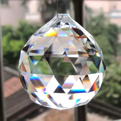 20mm-40mm Clear Faceted Crystal Ball Prism Pendant Sun Catcher Hanging Drop for Chandelier Parts Home and Wedding Decor
