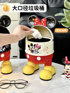 ถังขยะขนาดเล็ก ความจุ 2 ลิตร ฝาปิด ทรงกลม สำหรับใช้ในบ้าน ชั้นวางของในห้องนอน รูปตัวตลกน่ารัก สไตล์หรูหรา