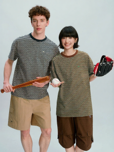 Champion | Summer New Stripe Short Sleeve T Shirt Cotton Loose Breathable Comfortable