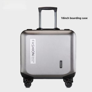 Rui Wen กระเป๋าลากสําหรับแอร์โฮสขนาด18นิ้วกระเป๋าลากขนาดมินิล้อลากสําหรับผู้หญิงกระเป๋าลากกล่องขึ้นเครื่องขนาดเล็กกรอบอลูมิเนียมสําหรับผู้ชาย