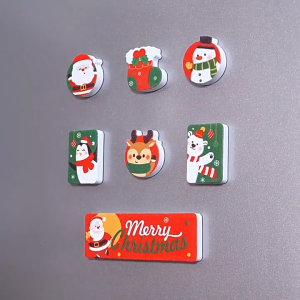 2026 Christmas Fridge Magnets Set Holiday Decorations Cute Santa Elk Magnetic Stickers for Refrigerator Christmas Decor Supplies