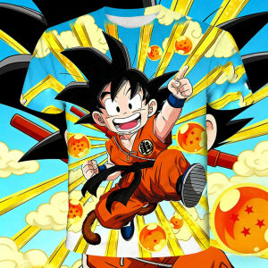 Bandai | 2026 Summer Dragon Ball Kid Goku Classic T-Shirt 3D Full Print Breathable Polyester Oversized Tee for Men Women Kids Breathable