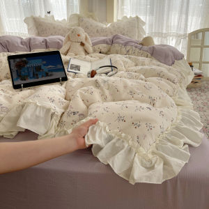 2025 New Floral Four-Piece Set Student Dormitory Single Three-Piece Bed Canopy Bedding Korean Style Fresh Girl Heart
