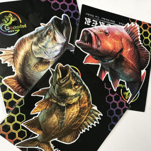 กล่องตกปลาทะเลปลาคาร์พจำลองของตกแต่งกลางแจ้งกันน้ำสำหรับตกปลากล่องใส่สัมภาระเครื่องเขียนสติกเกอร์ติดรถยนต์