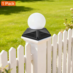 The Solar Post Light Solar Pillar Light Column Garden Solar Lamp Round Ball Cap 3 Color Remote Timer Dimmer IP65 2400mAh Battery