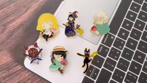 Bandai | Bộ 6 Ghim Cài Men Hình Nhân Vật Mèo Gái Anime Nhật Bản Dễ Thương Phù Hợp Làm Móc Cài Balo Phụ Kiện Sưu Tầm