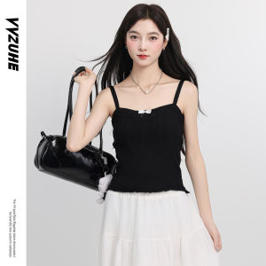 Áo Ba Lỗ Hở Lưng Thắt Nơ Kiểu Pháp Cho Nữ Mùa Thu Thiết Kế Khoét Lỗ Ôm Vừa Vặn Tạo Hiệu Ứng Thon Gọn Mặc Trong