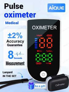 AiQUE LED Medical Digital Fingertip Pulse Oximeter Blood Oxygen Saturation Meter Finger SPO2 PR Monitor Oximetro