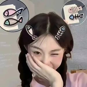 Cute Cartoon Ocean Fish Dolphin Fishbone Hair Clips s Sweet Bangs Broken Hair Fixed Hairpins Girls Fashion Hair Accessories
