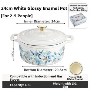 CAROTE | Enamel Cast Iron Stew Pot Non-Stick Cooker