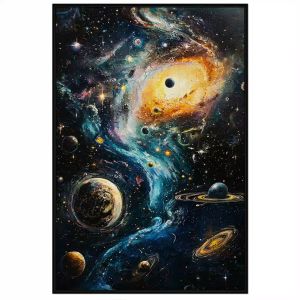 Tranh phong cảnh vũ trụ. Tranh treo tường dán tường sơn dầu canvas trang trí. CGI-1524