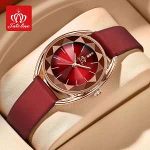 Fate love Casual Watch for Women 2023 Waterproof Original New Fashion Korean Leather Strap Grace Woman Quartz Jam tangan Wanita