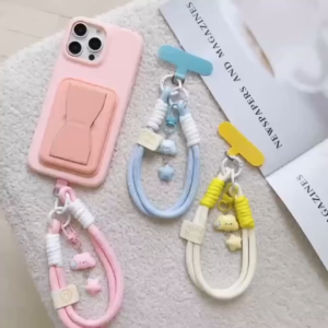 Clouds Star Mobile Phone Lanyard with Keychain Pendant Universal Wrist Strap Yellow Blue Pink Purple