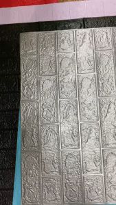 RW Wallpaper Foam Abu-abu Bata 3D Bata Warna Grey Premium Wall Paper Sticker Tebal 3MM