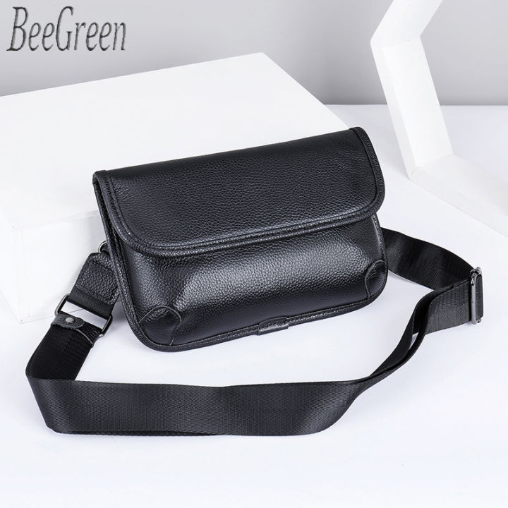 BeeGreen Men Real Leather Small Crossbody Bag High Quality Travel Chest Bag  Casual Shoulder Bag Daily Cellphone Bag Lazada PH