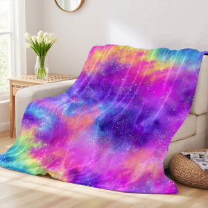 Beast Kingdom | Rainbow Galaxy Four Season Flannel Blanket Soft Plush Skin Friendly Sofa Blanket A Great Gift Item