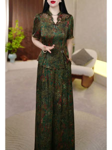 GUBODUO | Luxurious Elegant Women Set National Style V-neck Loose Pants