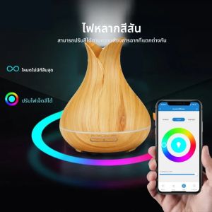 Tuya สมาร์ท Wifi Humidifier พร้อม Colorgul ไฟ LED WiFi Aroma Diffuser จับเวลาไร้สายควบคุมทํางานร่วมกับ Home Compatible