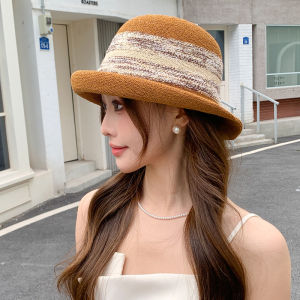 หมวกตกปลาสไตล์ฝรั่งเศส หมวกกันแดดแบบมีขอบโค้ง หมวกทรงแจ๊ส หมวกทรงพอดีตัว สำหรับผู้หญิง ฤดูร้อน 2025 จีนแผ่นดินใหญ่