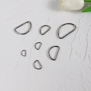 20/100pcs Silver D-Shaped D-Rings Metal Hardware for DIY Clothing Multi-Size Buckles for Bags Belts Leather Crafts