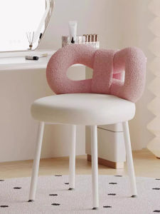 MU FENG ZHI NAN | High-end Bow Design Makeup Chair With Back