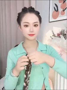 viralshop IKAT RAMBUT KEPANG 3 extension rambut sintesis kuncir kuda kunciran rambut palsu 48cm K045