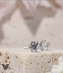 Vvi Moissanite Earring ต่างหูเงินแท้ S925 เพชรโมอีส คลาสสิคหกแฉก ผ่านปากกาตรวจได้ vvs/D ใบรับรองGRA 2ct/3ct