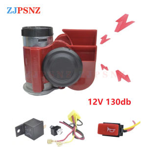 12V 24V Dual Tone Horn Kits Snail Air Horn Waterproof Auto Twin Dual Tone Compact Horn For Car Auto Motorcycle 132db Super Loud