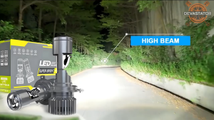 H4 Led Mini ไฟหน้าตัดทรงลำแสงสูง/ต่ำชุดแปลงหลอดไฟรถยนต์โปรเจ็คเตอร์ Led ขนาดเล็ก H4 12V/24V LHD