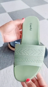 Sandal selop wanita NEW COLLECTION himoki holly rajut sandal korea wanita karet flat super awet slip elegankekinian dan nyaman dipakai