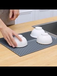 Silicone Dish Drying Mat Draining Rectangle Silicone Mat Flume Folding Draining Non-slip Anti-scald Mats
