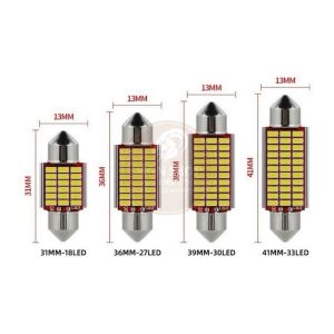 Đèn LED [Festoon 31mm/36mm/39mm/41mm] [18/27/30/33 Chip Led SMD] [01 bóng] dành cho ô tô xe máy