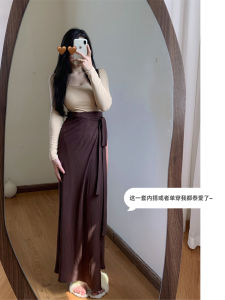 South of the City 8.29 Kids/Duck Milk Tea \Retro Bandage Dress Long Skirt Womens Skirt Autumn