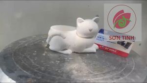 Tượng tô màu LỌ BÚT Mèo dễ thương C104  tô tượng thạch cao (Không kèm màu) luyện vẽ tượng trắng decor