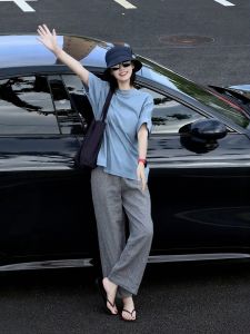XUECAIQI | Simple Elegant Summer Casual Outfit Set