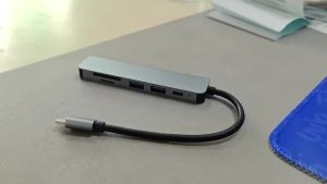 6 in 1 Port Type C Docking Station to USB Hub Secure Digital Card TF SD Card Concentrator HDTV Converter Expansion Dock
