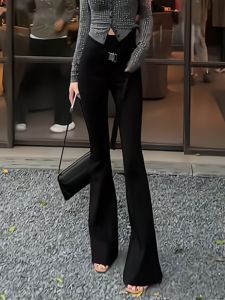 High Waist Stretchy Micro Flared Pants Women Summer New Style Premium Butt Lifting Slimming Trendy All-Match Long Trousers