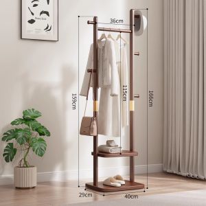 TINGXU | Moveable French Style Wooden Clothes Rack Easy to Clean