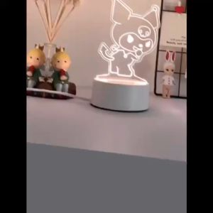 Sanrio Cinnamoroll Melody Kuromi 3D LED Night Lights Acrylic Stereo Table Lamp Cute Gift Birthday Gift Bedroom Decor Ornament Home Decoration Accessories