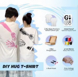 2 baju dan cat isi 4/ Diy Hug Tshirt/ baju couple/ baju persahabatan