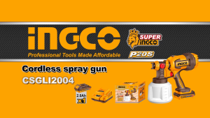 Body máy phun sơn dùng pin 20V INGCO CSGLI2004 bình chứa 1000ml béc 15 / 25mm (Thân máy chưa kèm pin và sạc không dùng chân pin phổ thông)