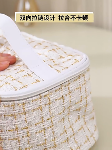 Beg Kosmetik Knitting Tweed Design Cosmetic Bag Portable Travel Toiletries Makeup Storage Pouch Organizer Bags 收纳包