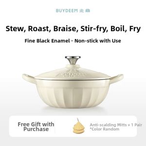 BUYDEEM | Multipurpose Enamel Cast Iron Pot 24cm