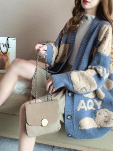 Áo Len Cardigan Dệt Kim Dày Lót Lông Cừu Cho Nữ Dáng Rộng Cổ Chữ V Tay Dài Thời Trang Thu Đông Áo Khoác Ngoài Hợp Thời Trang