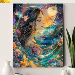 Acrylic Paint By Numbers Girl Flowers Painting By Numbers on Canvas Coloring By Number for Adults Paint Digital Art