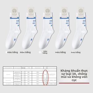 Tất thể thao MiiOW làm bằng vải cotton dài đến bắp chân khử mùi kháng khuẩn