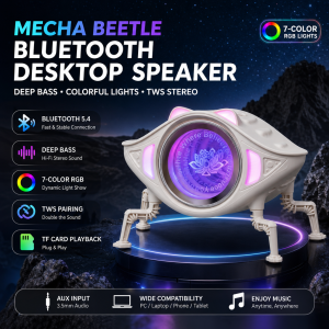 Climax Portable Speaker CC2 Mech Style Toad Appearance Bluetooth 5.4 Stereo Super Bass TWS connection LED Colorful Light Effect Bluetooth TF Card 3.55 Audio Cable Three Mode