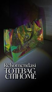 Tas Belanja Hologram Transparan Citihome Elegan dengan Pegangan Kuat untuk Gaya Trendy dan Stylish
